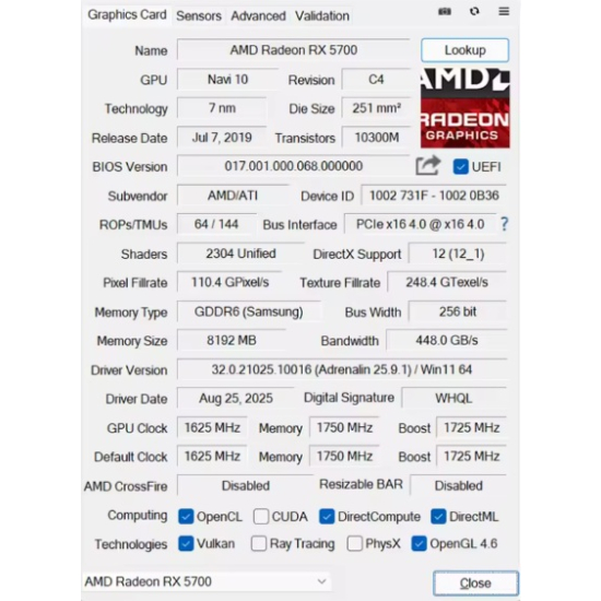 Karta graficzna SOYO Radeon RX 5700 8GB Gaming GDDR6 wydajność RTX 3060